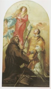 La Virgen en Gloria con San Lorenzo y San Francisco de Paula de Giovanni Domenico Tiepolo